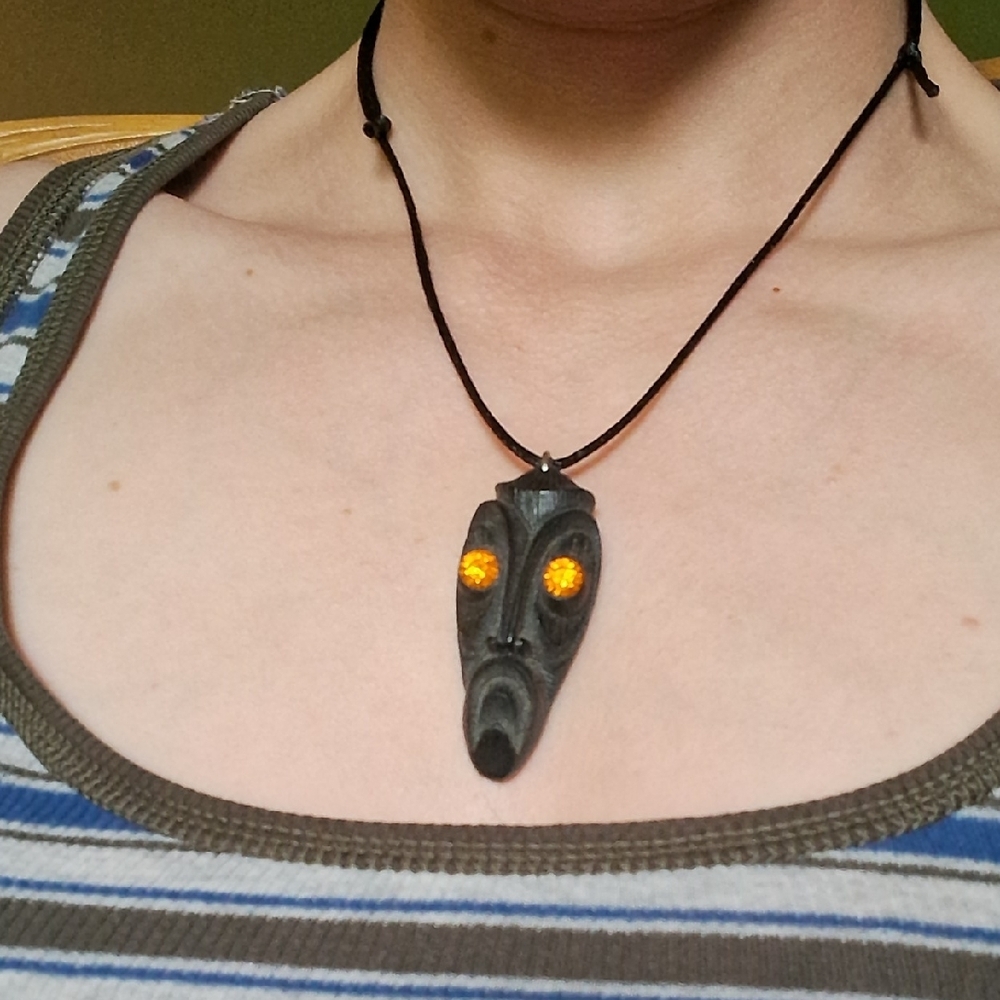 Vintage (RARE) CocoJoes Lava Tiki Pendant Necklace